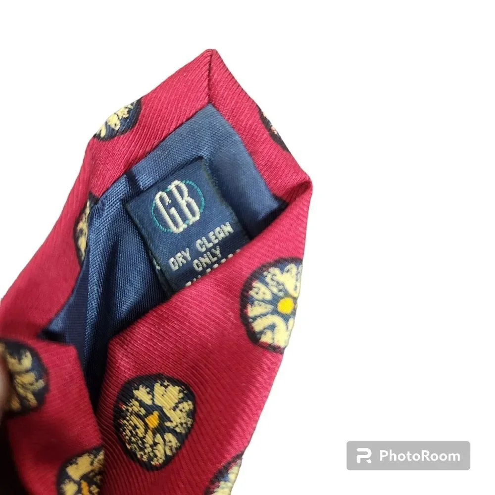 Gitman Bros 100% Silk Handmade In USA Floral Daisy Patter Tie